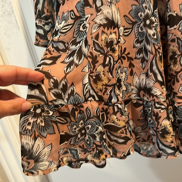 For Love & Lemons Gracie Floral V-Neck Chiffon Mini Dress S - Picture 7 of 11